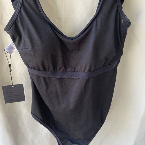 Dixperfect Ruffle One Piece Swimsuit Women Small Black Backless Tummy Control - Picture 11 of 16